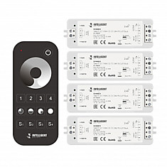 Диммер SMART-SET-PWM-101-72-DIM-PD-SUF Black (5-36V, 1x8A, x4, ПДУ 13кн, 2.4G)