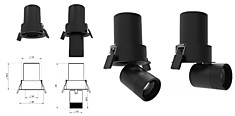 Tunel Push in zoom-spot-4W-2700K DIM BK